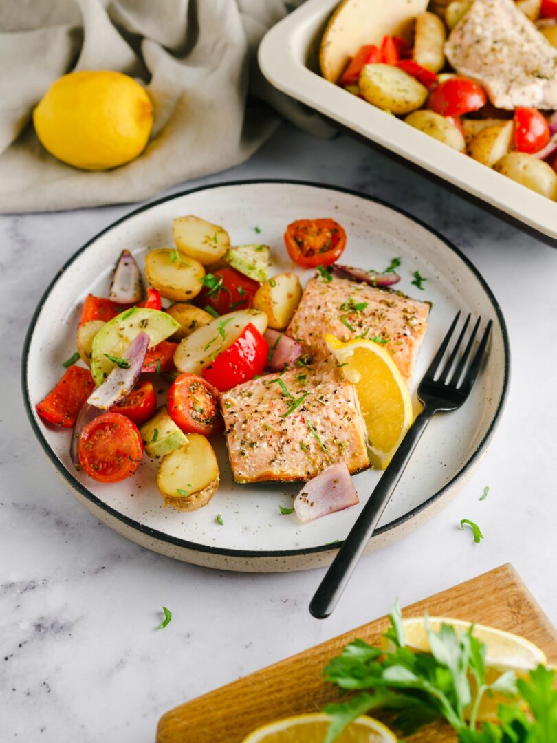 Quick and Simple Salmon Tray Bake - Liana's Kitchen