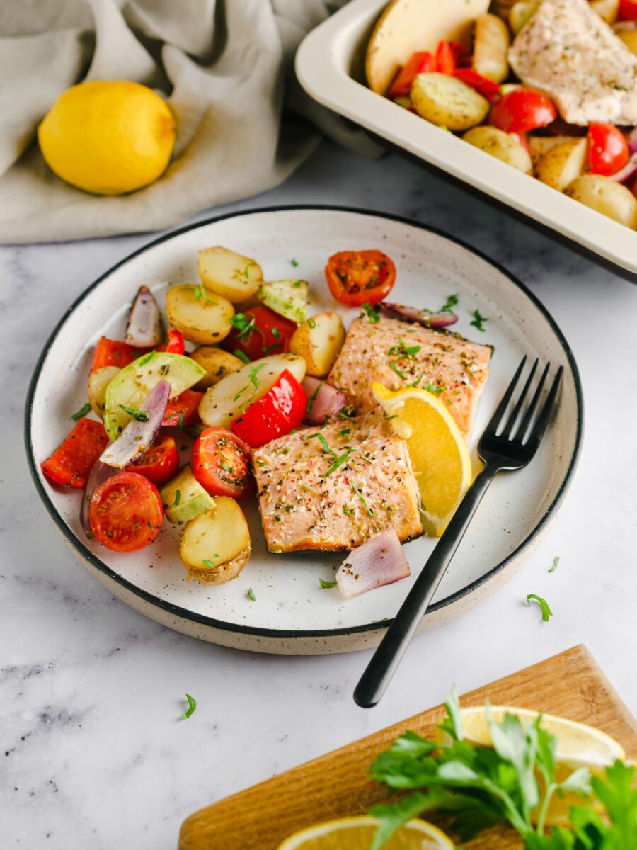 Quick and Simple Salmon Tray Bake - Liana's Kitchen