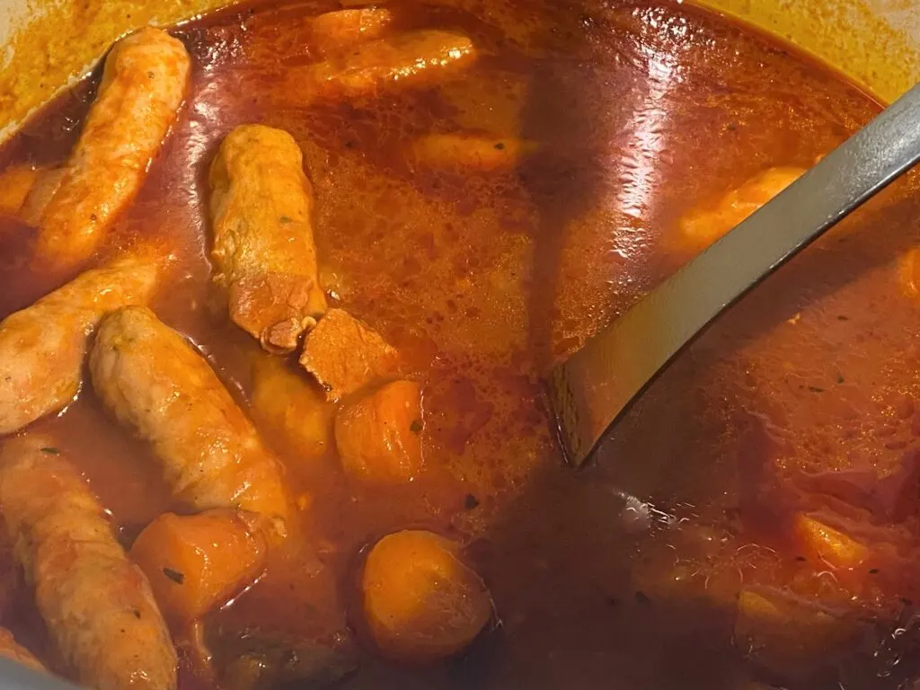 sausage casserole in Ninja Foodi