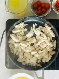 sealing chicken in pan