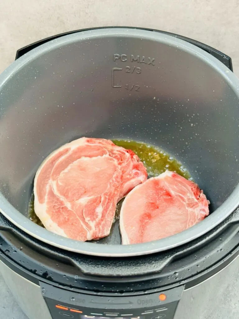 searing pork chops in Cosori multi cooker