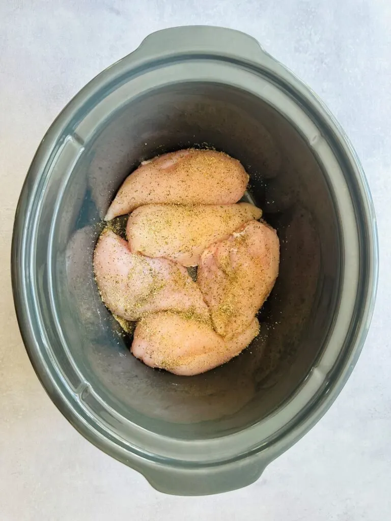 seasoned chicken in slow cooker