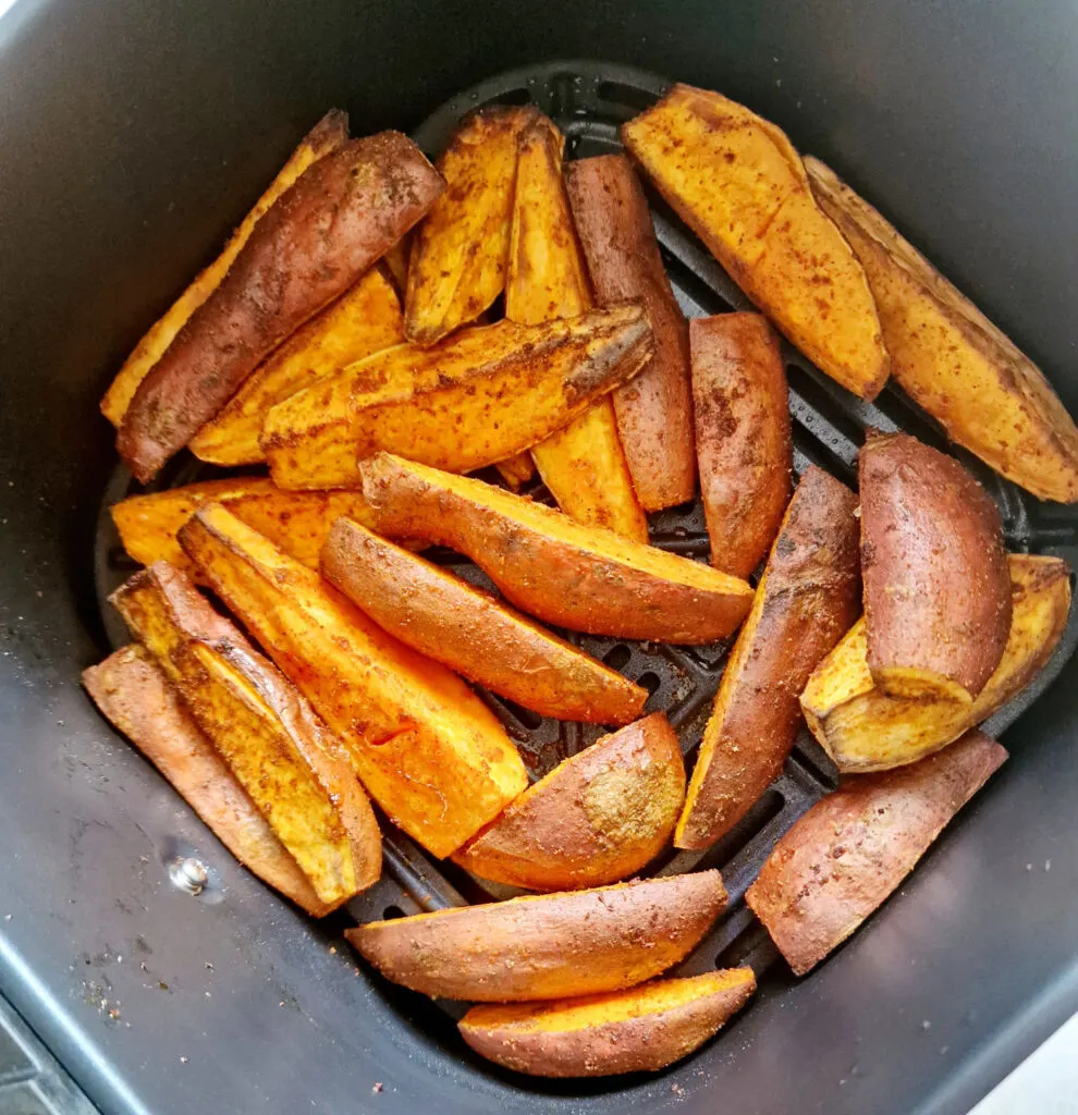 shake sweet potato wedges during the cooking time