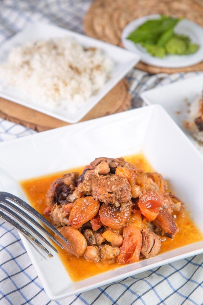 slow cooker lamb tagine on plate