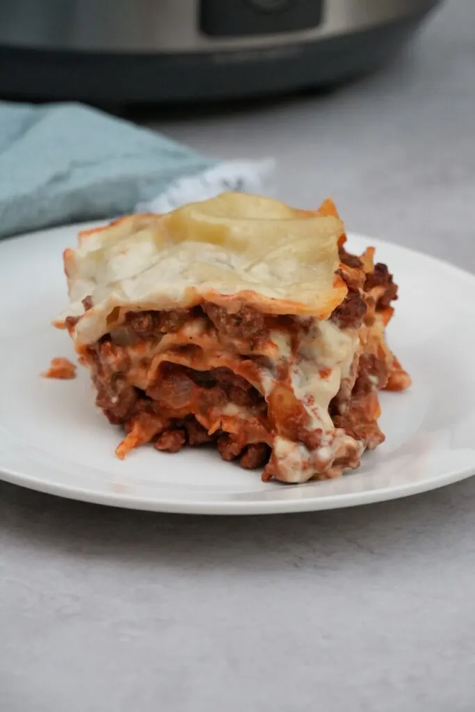 Slow Cooker Three Meat Lasagna 