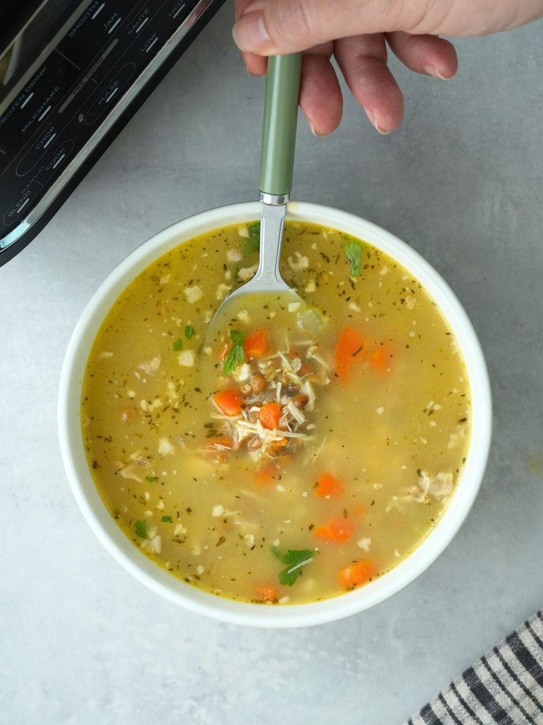Chicken, Green Lentil Soup (in a soup maker)