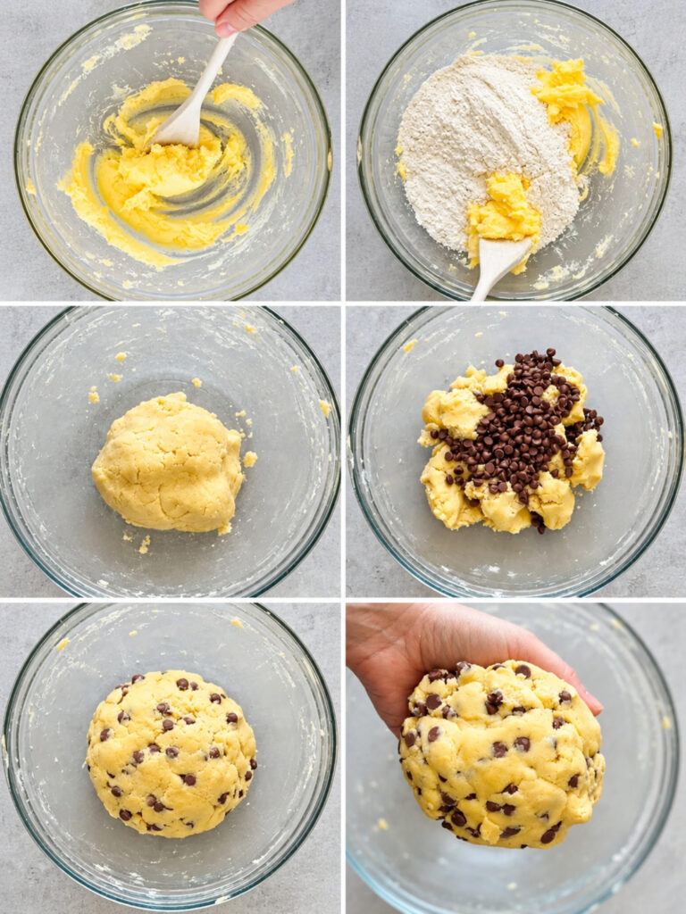 steps to making chocolate chip shortbread cookies