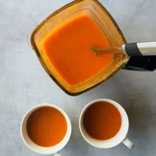 tomato and red pepper soup in a soup maker