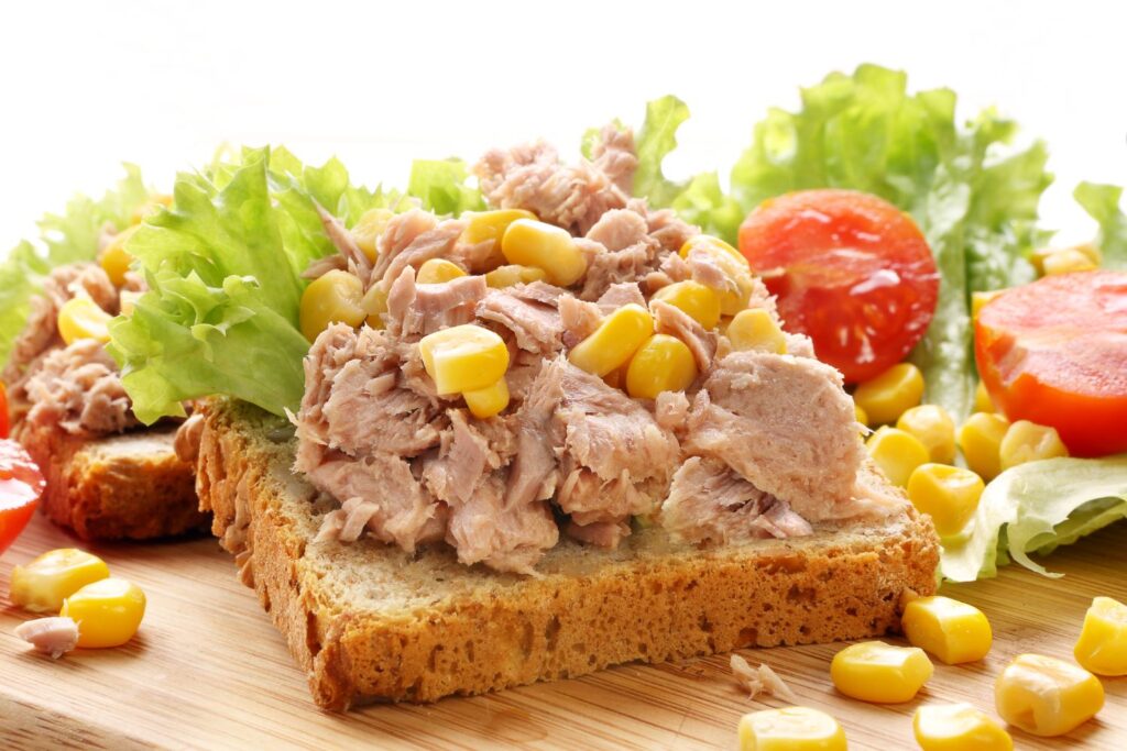 tuna and sweetcorn sandwiches