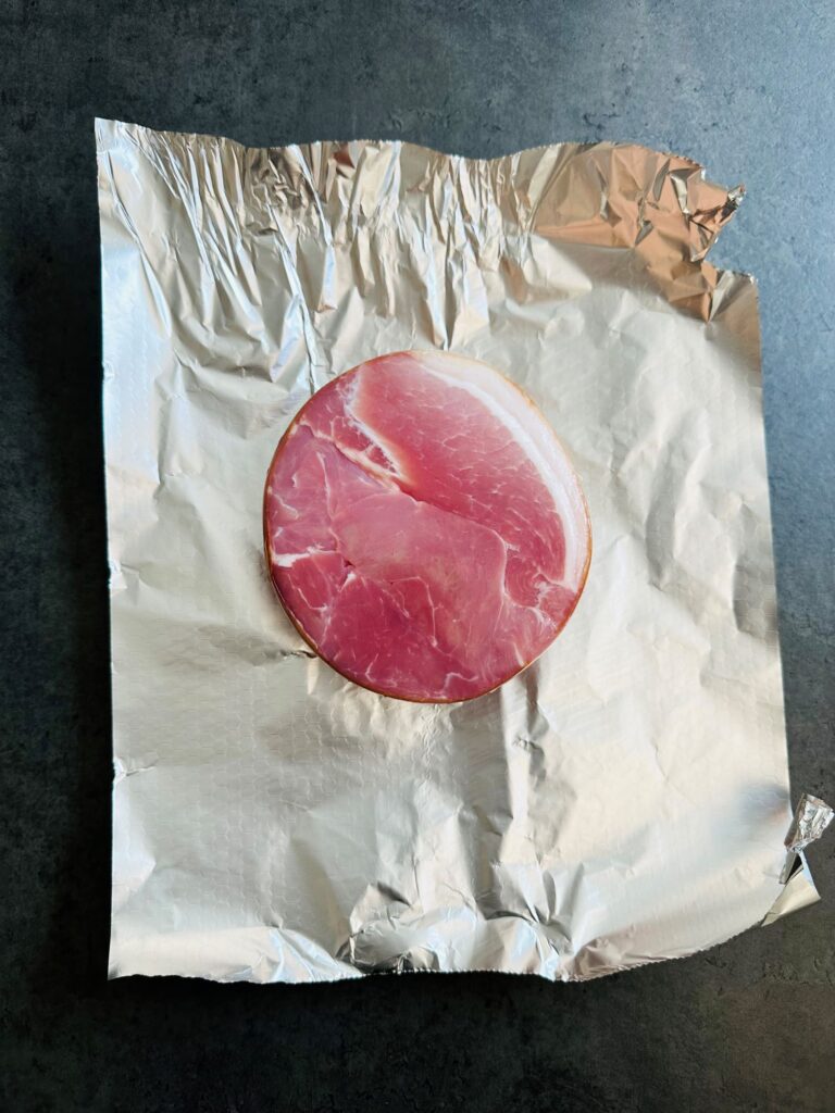 raw gammon joint on foil
